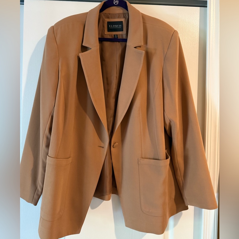 Eloquii Tan Blazer with Pockets
